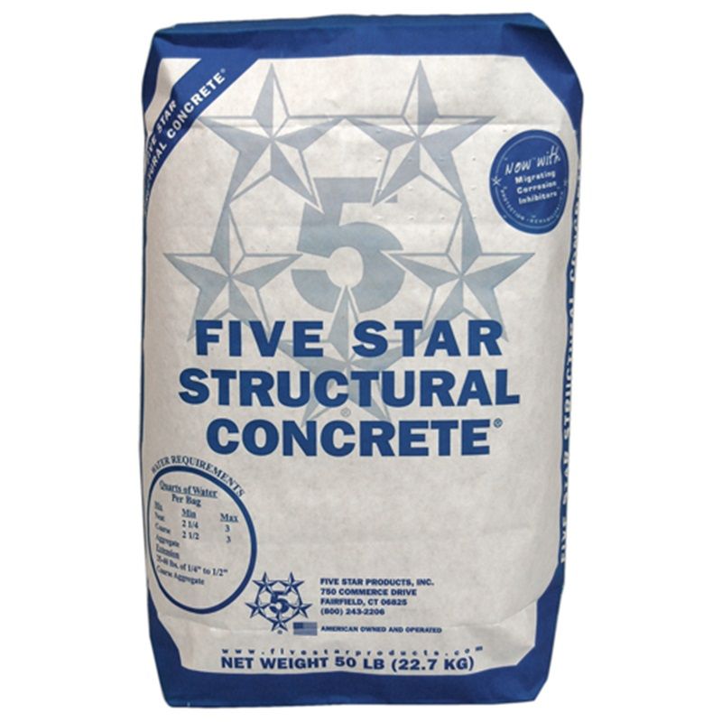 Five Star Structural Concrete 50lb Bag 29100 | Indcon Supply
